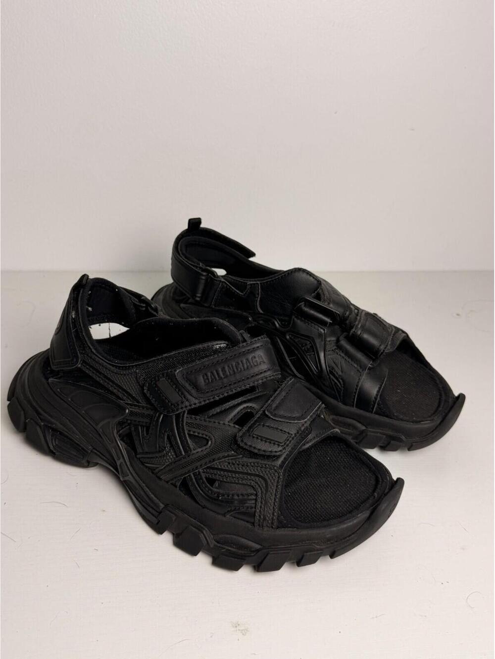 Balenciaga Track Sandals Triple Black Men's Size 8